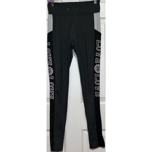 Dyce Apparel Women's Love Logo Black‎ Grey Leggings Size Large With Pockets